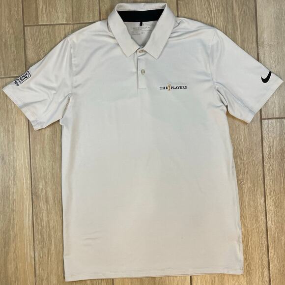 Nike Golf Dri-Fit Polo Shirt Men’s M White TPC Sawgrass The Players Logo - Picture 1 of 8